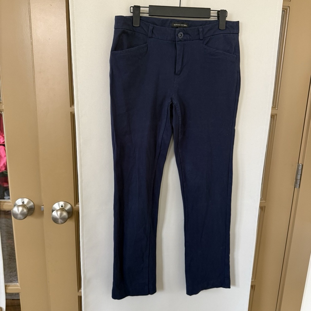 Banana Republic Womens 4 Navy Blue Straight Leg Dress Pants Slacks Bottoms